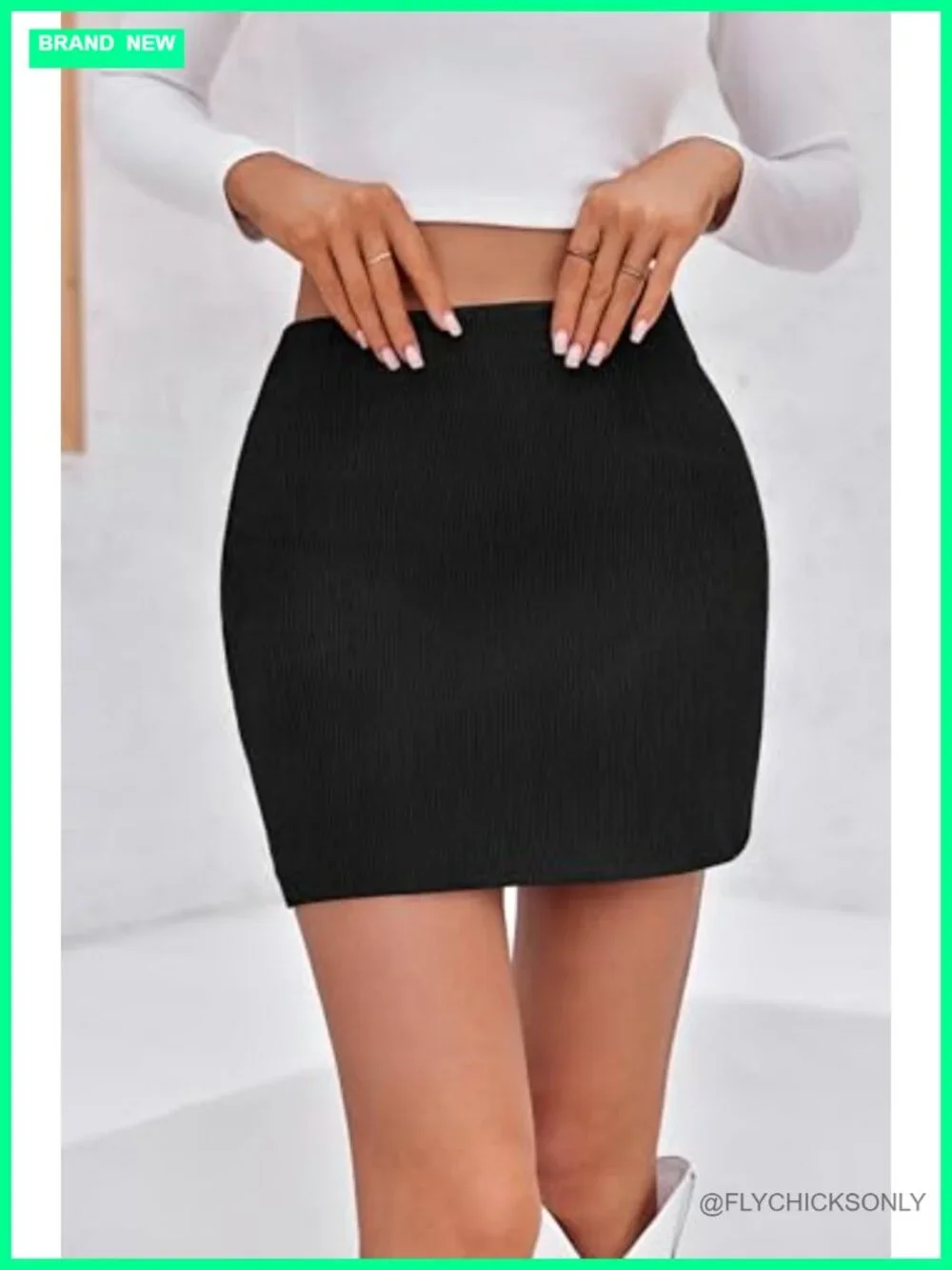 High Waisted A-Line Corduroy Mini Skirt with Zipper